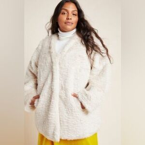 Anthropologie Un Real Noemie Faux Fur Jacket. 1X EUC